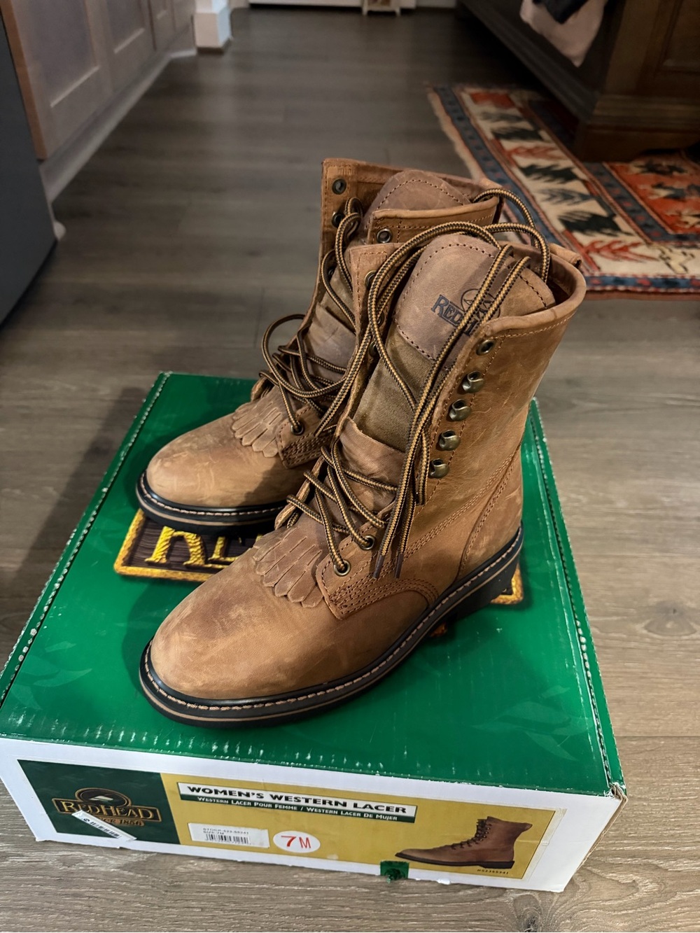 RedHead Women's Lace-Up Fringe Boots in Brown
